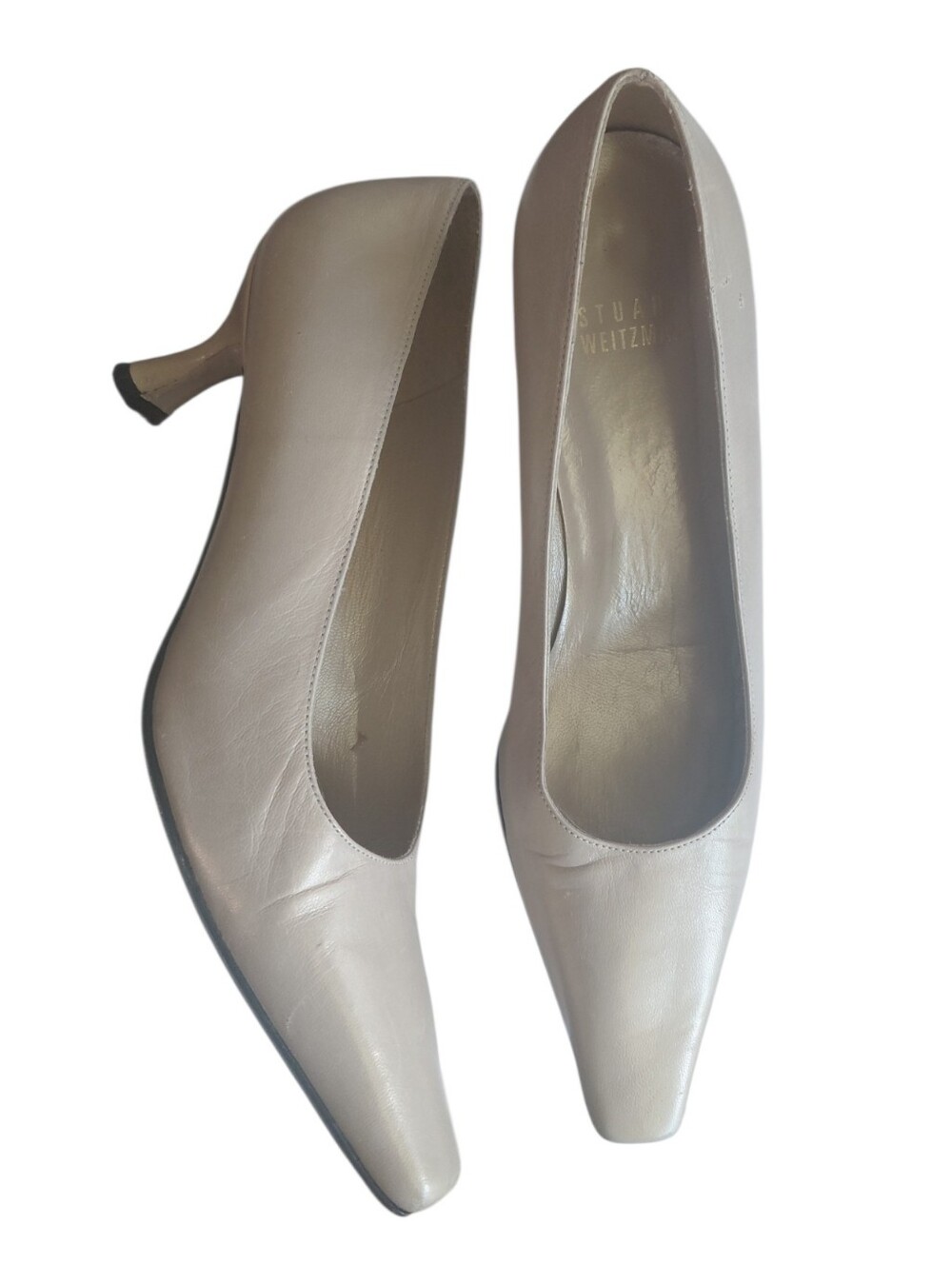 Stuart Weitzman Pearl Leather Kitten Heel Pumps Size 6